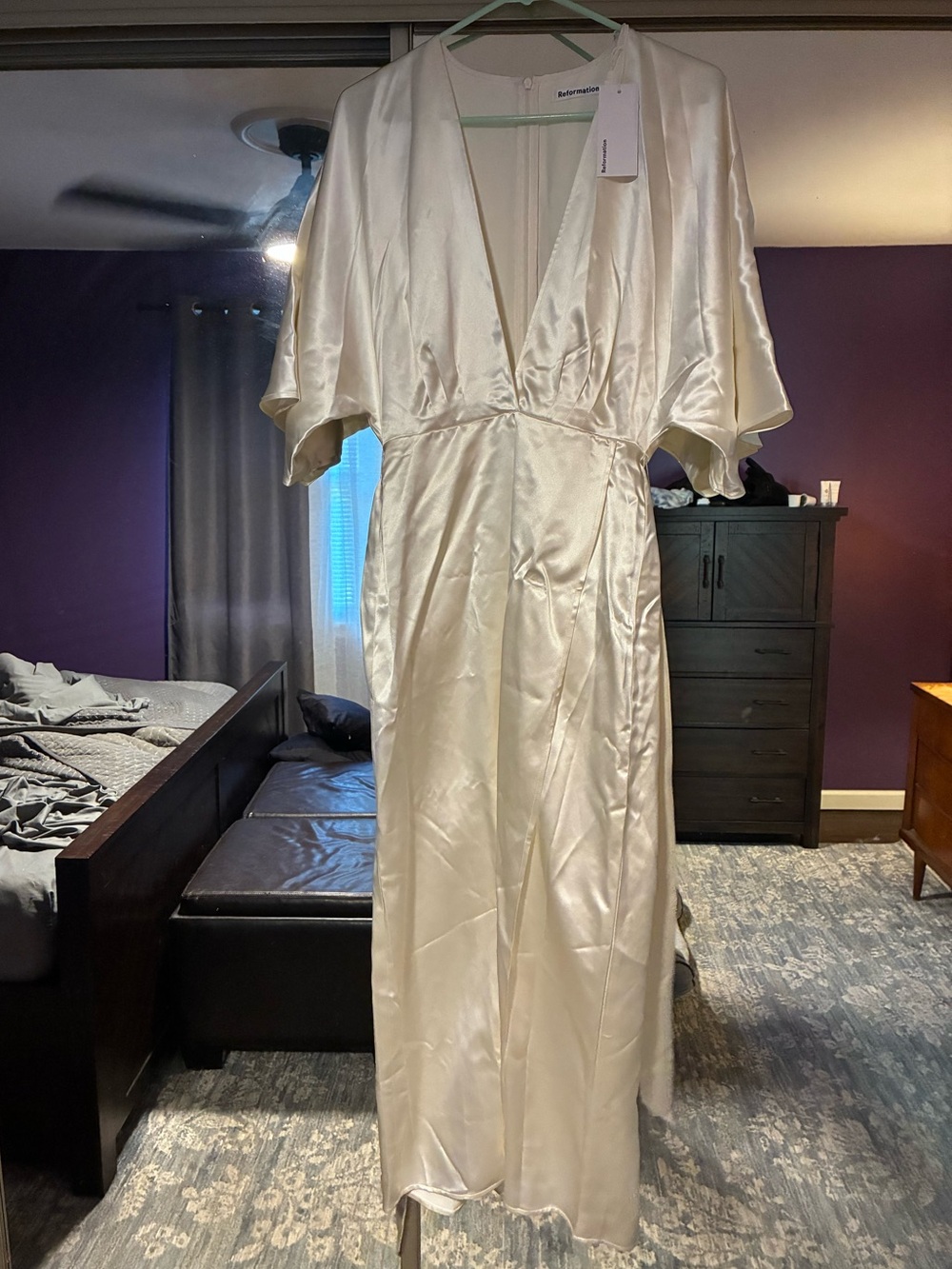NWT Reformation Hedi Silk Dress- Ivory